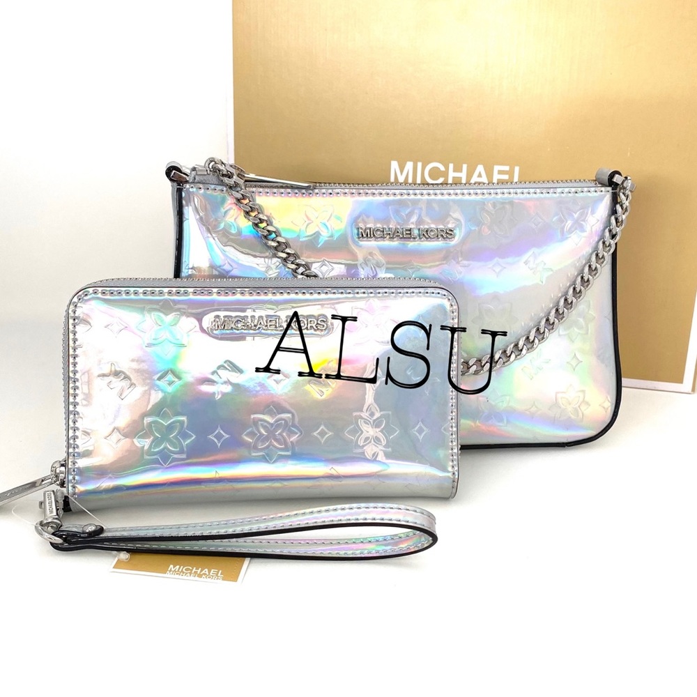 Michael Kors Large Flat Phone Case Wallet Metallic - Picture 6 of 7